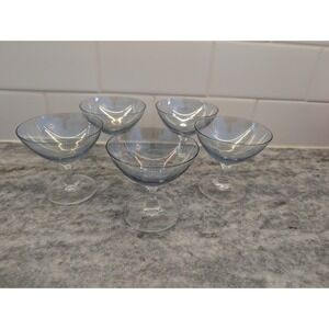 Vintage Blue/Gray Iridescent Sherbets Sorbet Glasses Set